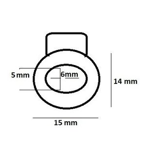 Bevestigingsclip met Veer voor Elastisch Touw 4mm - Zwart