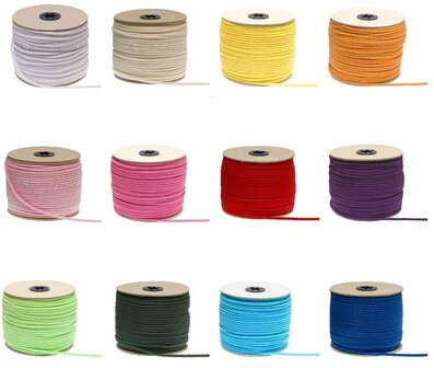 50 meter Elastisch Touw - 3mm - Blauw - Op rol