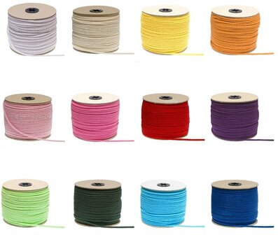 50 meter Elastisch Touw - 3mm - Oranje - Op rol