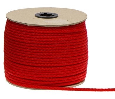 50 meter Elastisch Touw - 3mm - Rood - Op rol