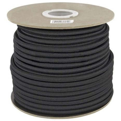 Elastisch Touw - 8 mm - ZWART - Rol 50 meter