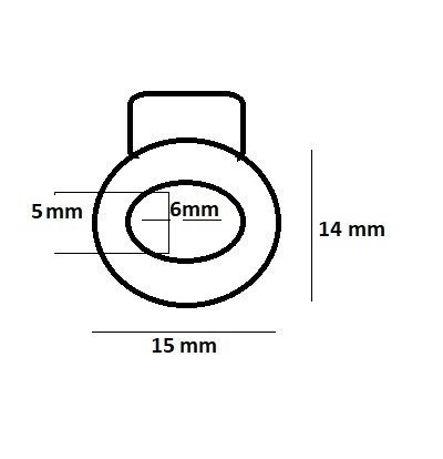 Bevestigingsclip met Veer voor Elastisch Touw 4mm - Zwart